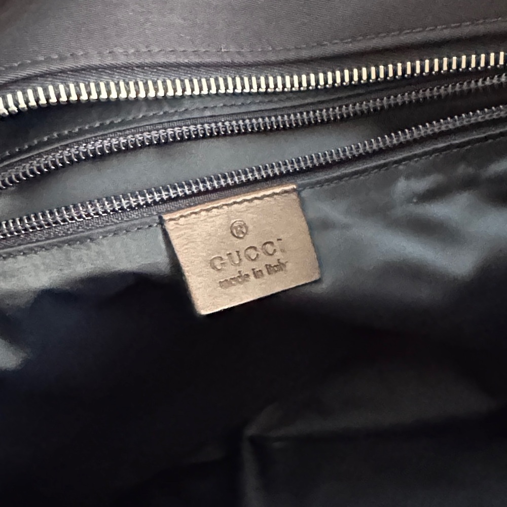 Gucci Nylon Diamante Web Tote bag in navy blue nylon and leather - Picture 4 of 8